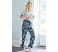 British Boxers "jura" Tartan Brushed Cotton Pyjama Trousers In Dark Green Dark Green S