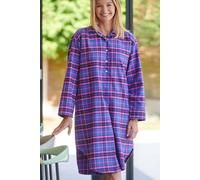 British Boxers "lomond" Tartan Brushed Cotton Nightshirt In Bright Pink Bright Pink L