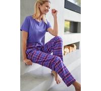 British Boxers "lomond" Tartan Brushed Cotton Pyjama Trousers In Bright Pink Bright Pink
