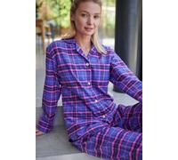 British Boxers "lomond" Tartanbrushed Cotton Pyjamas In Bright Pink Bright Pink