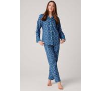 British Boxers "marrakesh Paisley" Crisp Cotton Pyjama Set In Bright Blue Bright Blue