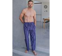 British Boxers Men's "Banbury Navy "Stripe Brushed Cotton Pyjama Trousers in Dark Blue | Size: Medium British Boxers Dark Blue M
