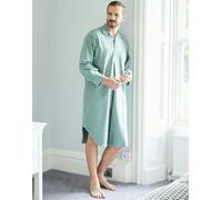 British Boxers Men's Brushed Cotton Nightshirt - Moss Herringbone - X-LARGE