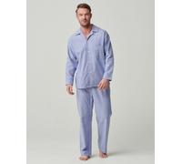 British Boxers Men's Brushed Cotton Pyjama Set - Staffordshire Blue Herringbone - XX-LARGE