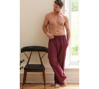 British Boxers Men's 'Cahors' Herringbone Brushed Cotton Pyama Trousers in Burgundy | Size: Small British Boxers Burgundy S