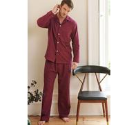 British Boxers Men's 'Cahors' Herringbone Brushed Cotton Pyjama Set in Burgundy | Size: 2XL British Boxers Burgundy 2XL