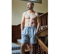 British Boxers Men's "Chalk" Stripe Brushed Cotton Sleep Shorts in Mid Grey | Size: XL British Boxers Mid Grey XL