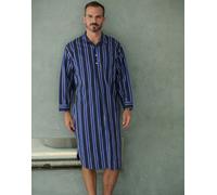 British Boxers Men's Cotton Nightshirt - Royal Regimental Satin Stripe - LARGE
