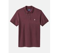 British Boxers Men's Cotton Polo - Aubergine with Cream Embroidered Logo - SMALL