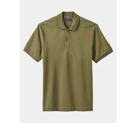 British Boxers Men's Cotton Polo - Khaki with Plum Logo - MEDIUM