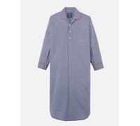 British Boxers Men's Crisp Cotton Nightshirt - Winchester Stripe - LARGE