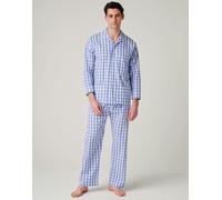 British Boxers Men's Crisp Cotton Pyjama Set - Schoolhouse Blue Gingham - XX-LARGE