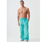 "New York Turquoise Stripe" Crisp Cotton Pyjama Trousers British Boxers Turquoise L