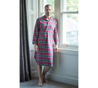 British Boxers Men's "Gaia" Tartan Brushed Cotton Nightshirt in Burgundy | Size: Medium British Boxers Burgundy M