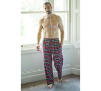 British Boxers Men's "Gaia" Tartan Brushed Cotton Pyjama Trousers in Burgundy | Size: Medium British Boxers Burgundy M