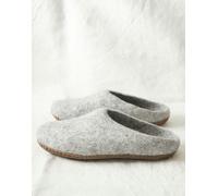 British Boxers Men's Handmade Eco Felt Suede Sole Mule Slippers - Light Ash - UK 11 (EU 46)