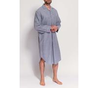 British Boxers Men's Herringbone Brushed Cotton Nightshirt in Light Grey | Size: Small British Boxers Light Grey S