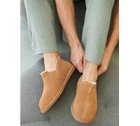 British Boxers Men's Lowland Sheepskin and Suede Slipper Boots - Chestnut - UK 9 (EU 43)