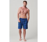 "Midnight" Tartan Brushed Cotton Sleep Shorts British Boxers Dark Blue M