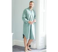 British Boxers Men's "Moss" Herringbone Brushed Cotton Nightshirt in Dark Green | Size: XL British Boxers Dark Green XL