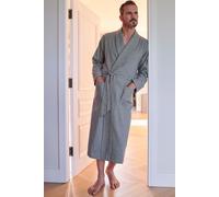 British Boxers Men's "Orkney" Herringbone Brushed Cotton Dressing Gown in Pale Green | Size: Small British Boxers Pale Green S