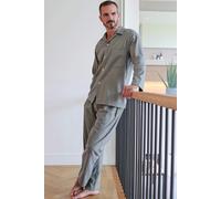 British Boxers Men's "Orkney" Herringbone Brushed Cotton Pyjama Set in Pale Green | Size: 2XL British Boxers Pale Green 2XL