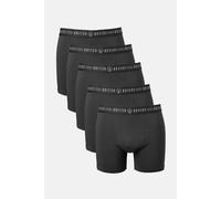 British Boxers Men's Pack of Five "Coal Black" Stretch Trunks in Black | Size: Small British Boxers Black S