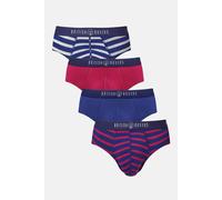 British Boxers Men's Pack of Four "Hoopla Stripes" Bamboo Briefs | Size: Medium British Boxers Multicolor M