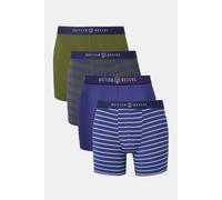 British Boxers Men's Pack of Four "Leaves" Bamboo Stretch Trunks | Size: Small British Boxers Multicolor S