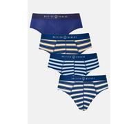 British Boxers Men's Pack of Four "Maritime" Bamboo Briefs in Navy | Size: 3XL British Boxers Navy 3XL