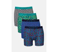 British Boxers Men's Pack of Four "Minimalist Geometric" Bamboo Stetch Trunks | Size: 2XL British Boxers Multicolor 2XL