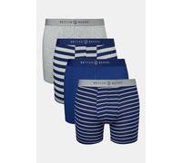 British Boxers Men's Pack of Four "Navy & Grey Marl " Bamboo Stretch Trunks in Mid Grey | Size: 3XL British Boxers Mid Grey 3XL