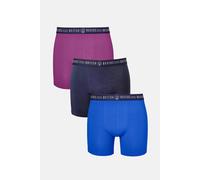 British Boxers Men's Pack of Three "Bourbon Blues" Stretch Trunks | Size: Large British Boxers Multicolor L
