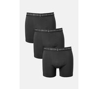 British Boxers Men's Pack of Three "Coal Black" Stretch Trunks in Black | Size: Large British Boxers Black L