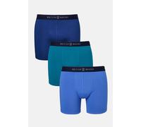 British Boxers Men's Pack of Three "Summertime Blues" Cotton Stretch Trunks | Size: Large British Boxers Multicolor L