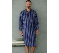 British Boxers Men's "Royal Regimental" Satin Stripe Cotton Nightshirt in Dark Blue | Size: 2XL British Boxers Dark Blue 2XL