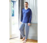 British Boxers Men's "Skyline" Stripe Bamboo Pyjama Set in Blue | Size: 3XL British Boxers Blue 3XL