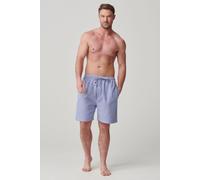 British Boxers Men's "Staffordshire Blue" Herringbone Brushed Cotton Sleep Shorts in Light Blue | Size: Large British Boxers Light Blue L