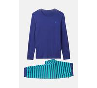 British Boxers Men's "Vivid Green" Stripe Bamboo Pyjama Set in Navy | Size: XL British Boxers Navy XL