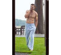 'Westwood' Stripe Brushed Cotton Pyjama Trousers British Boxers Light Blue XXL