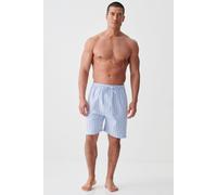 British Boxers Men's "Westwood Blue" Stripe Brushed Cotton Sleep Shorts in Light Blue | Size: 2XL British Boxers Light Blue 2XL