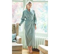 British Boxers "moss" Herringbone Brushed Cotton Dressing Gown In Dark Green Dark Green XS