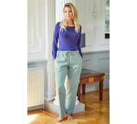 British Boxers "moss" Herringbone Brushed Cotton Pyjama Trousers In Dark Green Dark Green M