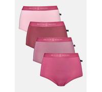 British Boxers Multipack 4 Pairs of Bamboo Hipster Boxer Briefs - Bunch of Roses - X-SMALL
