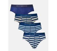 British Boxers Multipack! 4 Pairs of Men's Bamboo Briefs - Maritime - 3X-LARGE