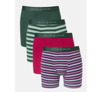 British Boxers Multipack! 4 Pairs of Men's Bamboo Stretch Trunks - Forest Berry - LARGE