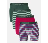 British Boxers Multipack! 4 Pairs of Men's Bamboo Stretch Trunks - Forest Berry - MEDIUM