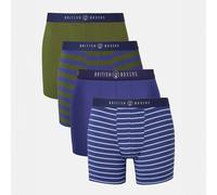 British Boxers Multipack! 4 Pairs of Men's Bamboo Stretch Trunks - Leaves - SMALL