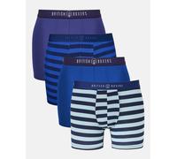 British Boxers Multipack! 4 Pairs of Men's Bamboo Stretch Trunks - Skyline - SMALL