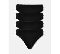 British Boxers Multipack! 4 Pairs of Women's Bamboo High Leg Knickers - Black - X-SMALL